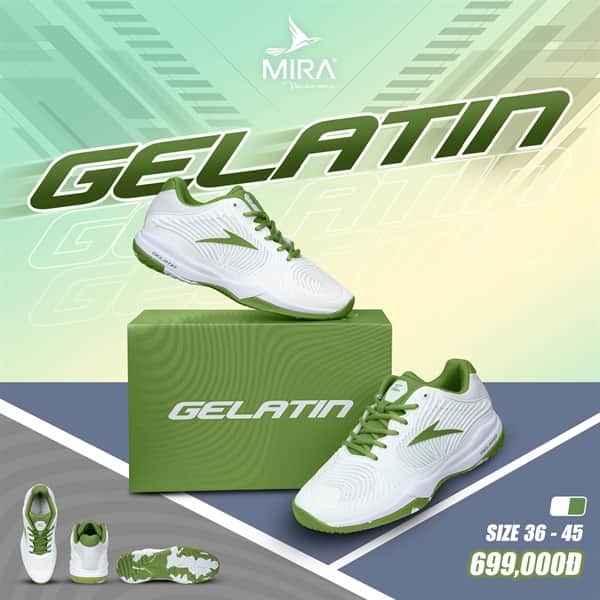 GIÀY THỂ THAO PICKLEBALL, CẦU LÔNG GELATIN MIRA