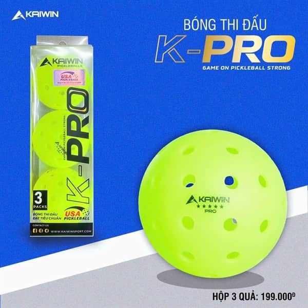 BÓNG THI ĐẤU PICKLEBALL K-PRO KAIWIN (3 QUẢ)