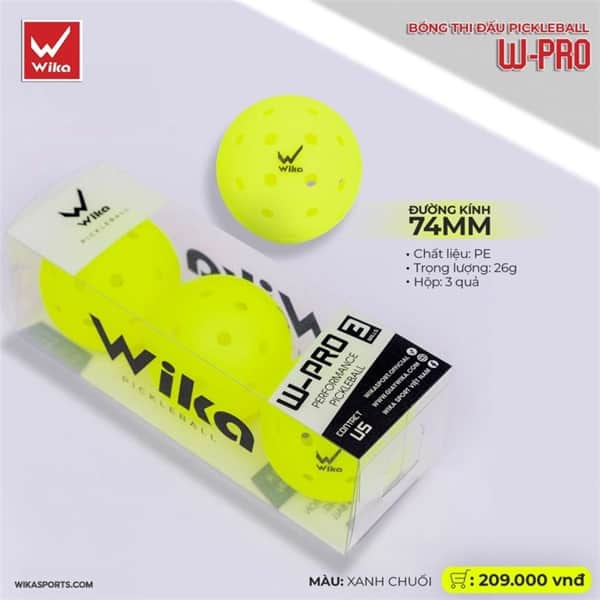 Bóng thi đấu Pickleball Wika W-pro (3 QUẢ)