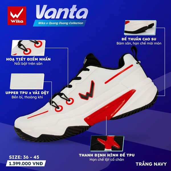 GIÀY THỂ THAO PICKLEBALL, CẦU LÔNG VANTA WIKA