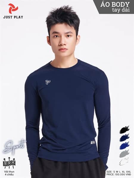 Áo body JP tay dài màu xanh đen
