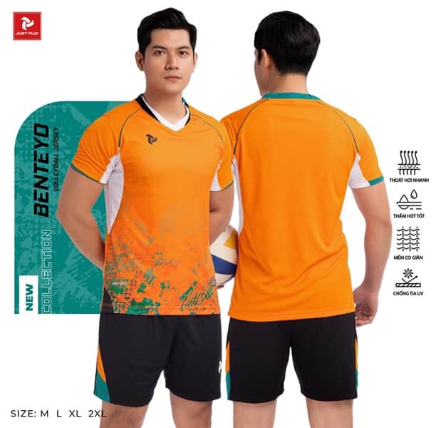 Quần áo bóng chuyền nam Benteyo cam