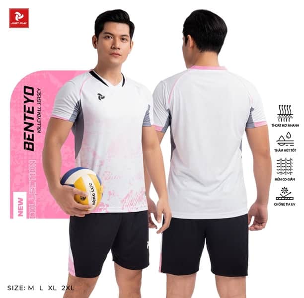 Quần áo bóng chuyền nam Benteyo trắng