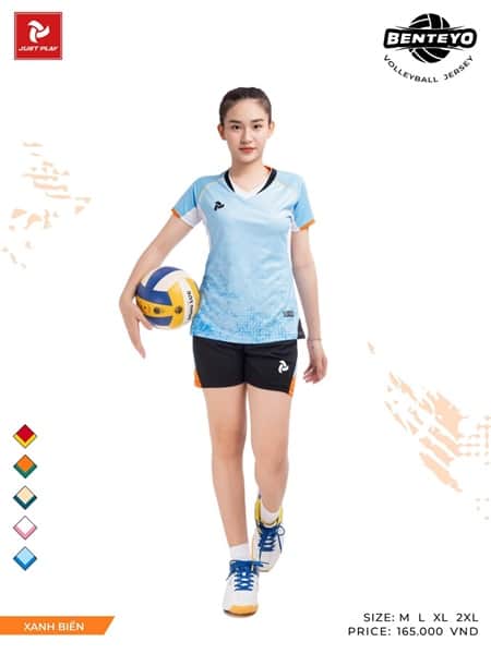 Quần áo bóng chuyền nữ Benteyo xanh biển