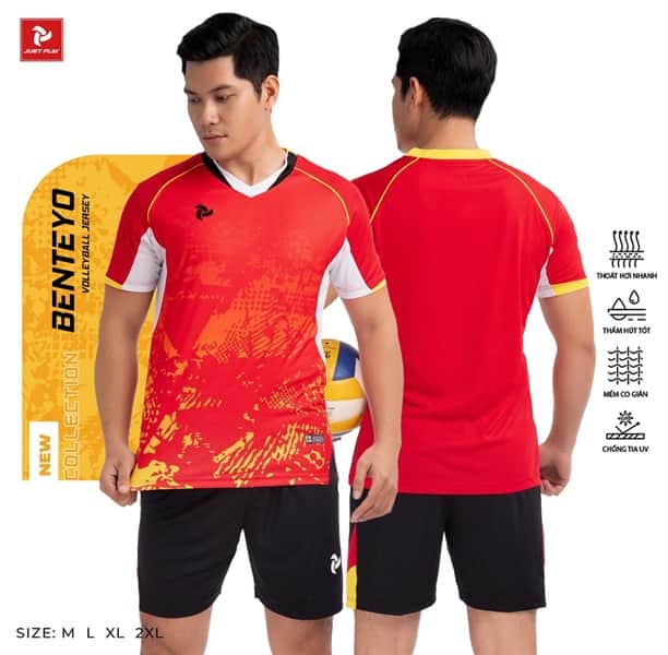 Quần áo bóng chuyền nam Benteyo đỏ
