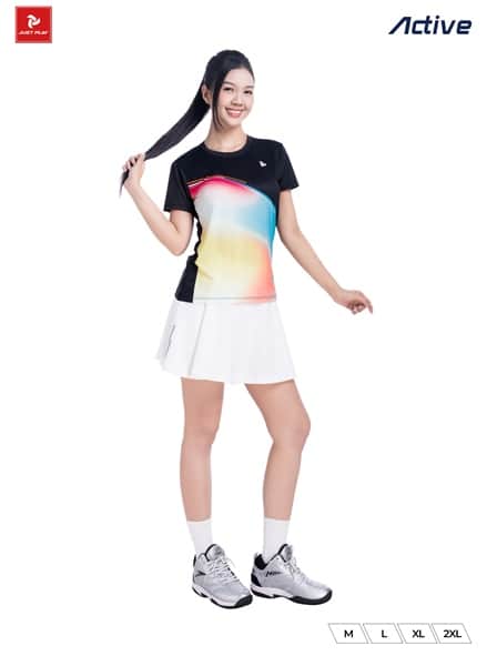 Áo cầu lông pickleball JP Active nữ đen