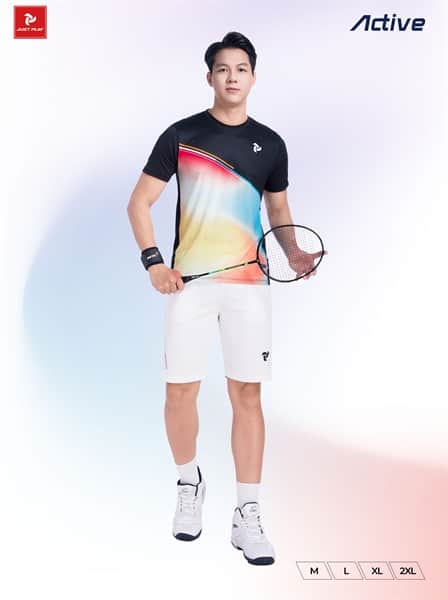 Áo cầu lông pickleball JP Active nam đen