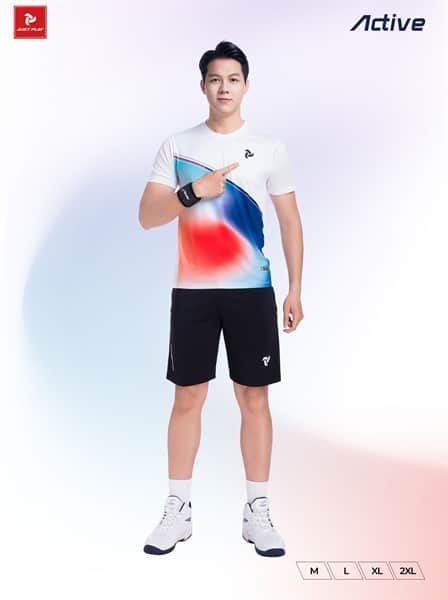Áo cầu lông pickleball JP Active nam trắng