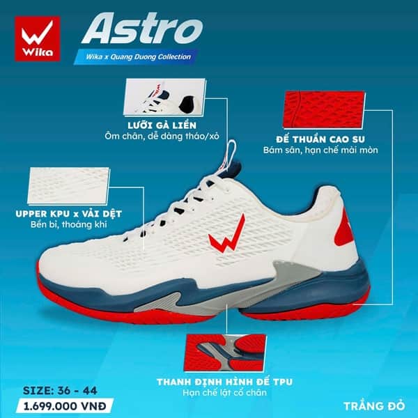GIÀY THỂ THAO PICKLEBALL, CẦU LÔNG ASTRO WIKA