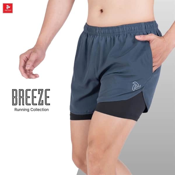 Quần thể thao Just Play Breeze 2 lớp màu xám