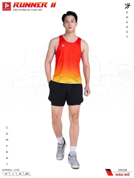 Áo chạy bộ Just Play Runner II tank top - đỏ