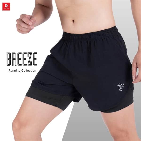 Quần thể thao Just Play Breeze 2 lớp màu đen
