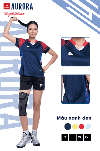 QA bóng chuyền Just Play AURORA Nữ xanh đen