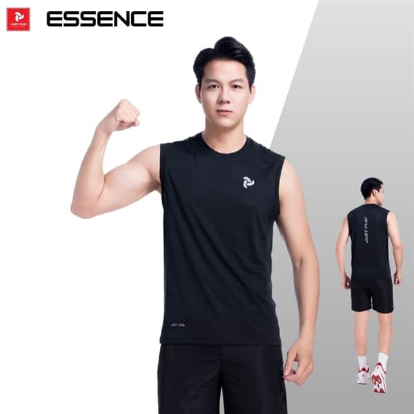 Áo thể thao nam JP Essence sát nách đen