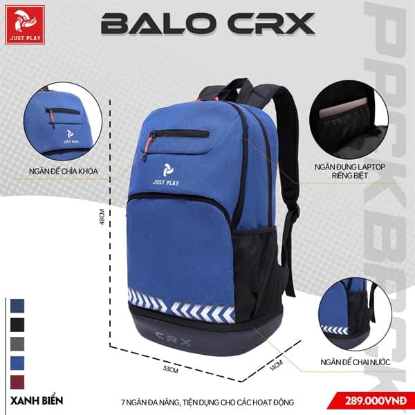 Balo thể thao CRX - Xanh bích