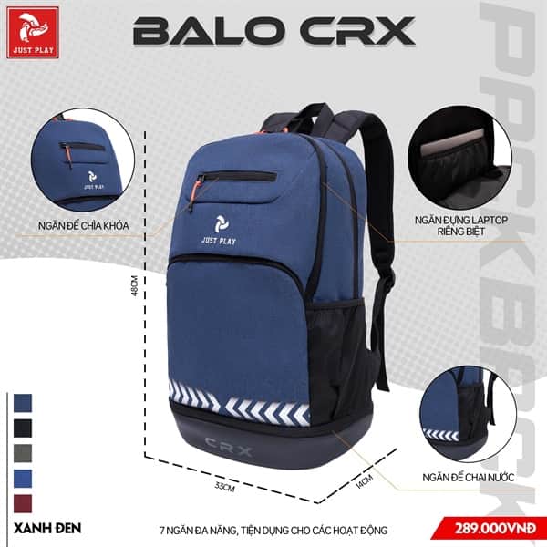Balo thể thao CRX - Xanh đen