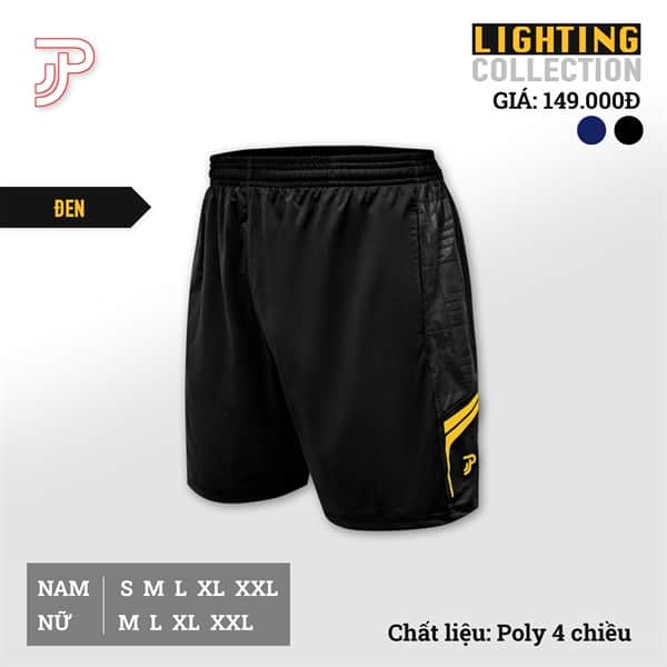 Quần cầu lông Lighting đen-vàng