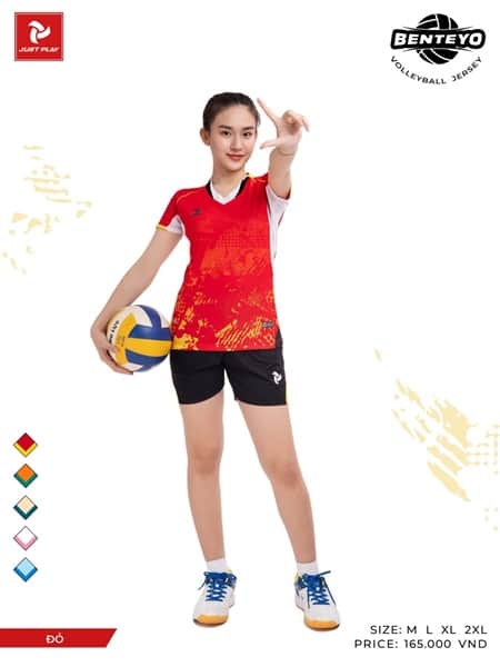 Quần áo bóng chuyền nữ Benteyo đỏ